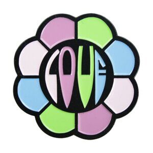 Love Hippie Flower Enamel Pin - Cute Floral Pastel Peace Retro Apparel Gift NWT